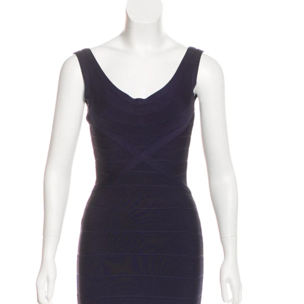 HERVE LEGER Sleeveless Bandage Dress (Navy)